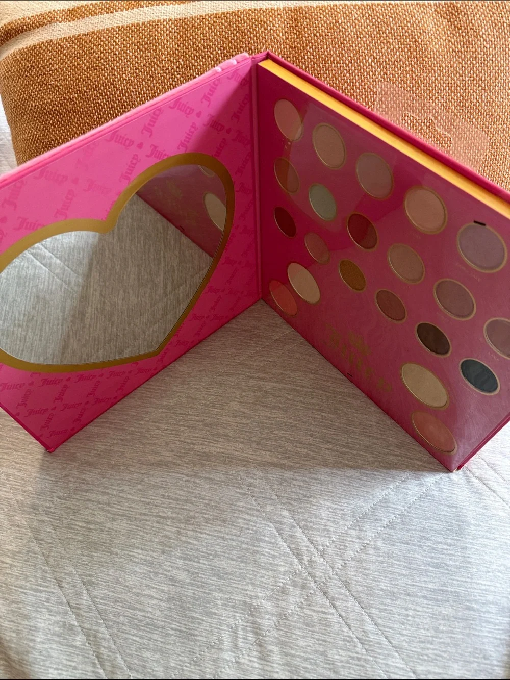 Juicy Couture Pink Velour Cosmetic Neutrals Case with Embroidered Logo